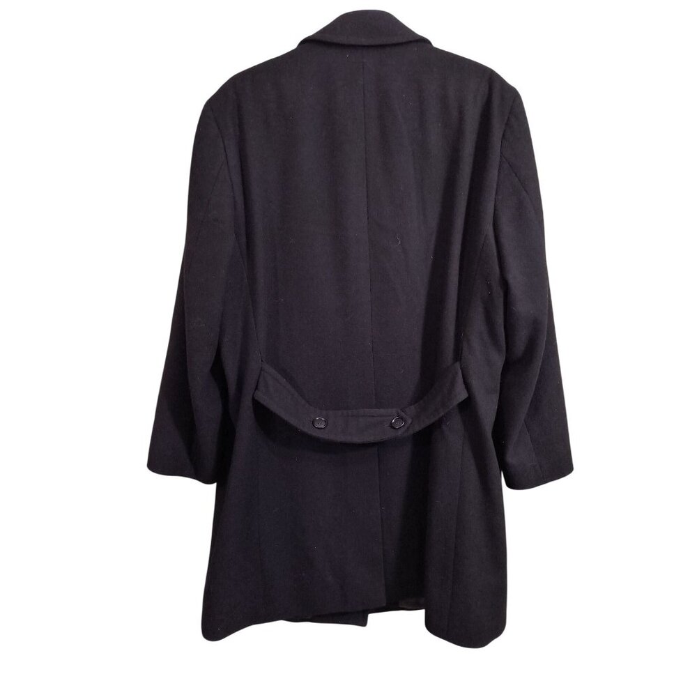Kenneth Cole Black Wool Mens Peacoat With Double-Breasted Buttons & Pockets 38R - Picture 6 of 7